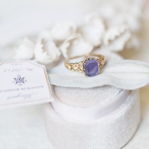 Natural Amethyst Ring, Vintage Amethyst Engagement Ring, Lavender Purple Amethyst Ring, Dainty Gemstone Promise Ring, Gift for Moms Wife