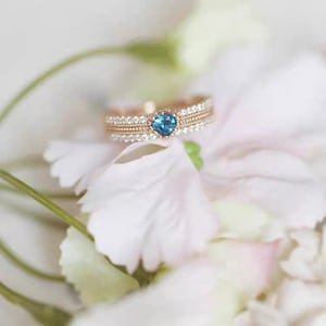 London Blue Topaz Engagement Ring, Heart Topaz Ring, Natural Topaz Wedding Ring, Heart Shaped Gemstone Promise Ring, Gifts For Her