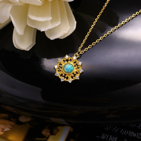 Real Opal Necklace Fire Opal Pendant 