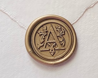 Custom &quot;SINGLE INITIAL #1&quot; A-Z  Wax Seal, Wedding  Wax Seal, Envelope Wax Seal, Self Adhesive Wax Seal, All Occasion Seal, Personal Seals