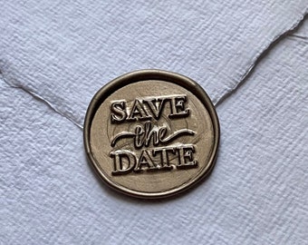 Custom "SAVE THE DATE 2" wax seal, Wedding wax seal, Engagement wax seal, All-Occasion wax seal, self-adhesive wax seal