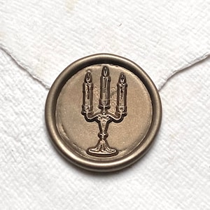 Custom &quot;CANDELABRA&quot;  Wax seal, Moody Wedding wax seal, Gothic Wedding Wax Seal, Halloween Wax Seal,  Fun Wax Seal,  Candle Wax Seal,