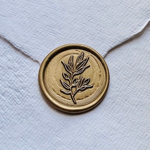 Custom &quot;FOLIAGE BRANCH&quot; Wax Seal, Wedding Wax Seal, Invitation Wax Seal, Envelope Wax Seal, Single Branch Wax Seal, Plant Wax Seal