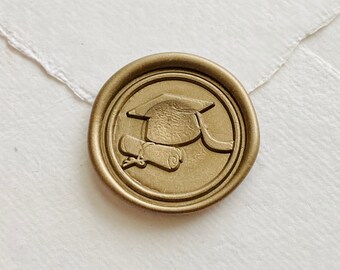Custom &quot;GRADUATION&quot; Wax Seal,  Invitation Wax Seal, Self Adhesive Wax Seal, Cap and diploma wax seal, Graduate wax stamp