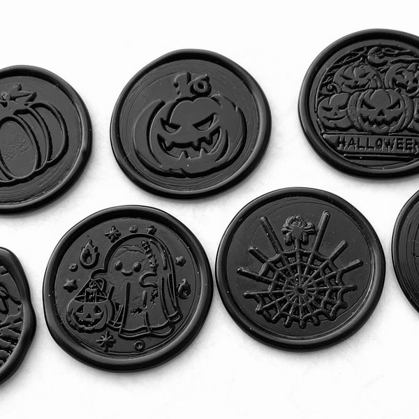 Custom "HALLOWEEN"  Wax Seals, Various Halloween Design Seals, Self Adhesive Wax Seals, Bat, Pumpkin, Spider Web, skull seals