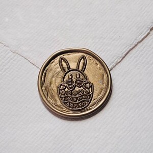 Custom &quot;EASTER BUNNY/EGG&quot; wax seal, Easter wax seal, Bunny wax seal, Bunny/Egg wax seal, Easter egg wax seal, envelope seal,