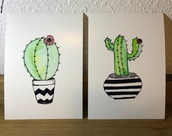 cactuses - set of 2 5x7 prints