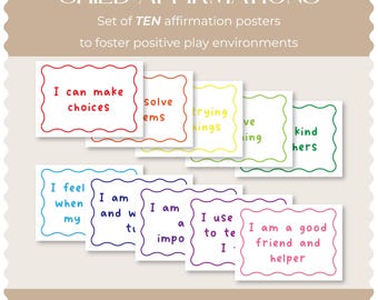 Kids Affirmation Posters | Rainbow Motivational Quotes (Digital Download)