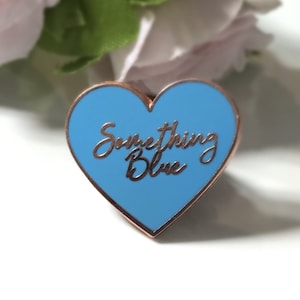 Something Blue Wedding Lapel Pin, Bride Gift, Enamel Pin, Bridal, Wedding, Bride, Brides Maid, Gift, Accessories, Jewelry, Pins, Blue, Gold