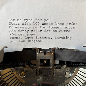 Typewriter typed letters, invitations, notes, and more! Games, holidays, personal.