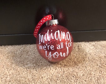 Indiana Hoosiers Christmas Ornament 2022 Indiana University Ornament | Etsy