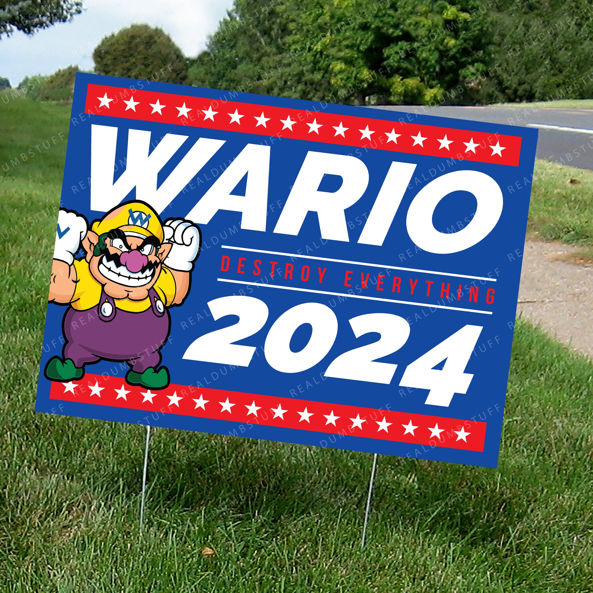 Wario Political Campaign Yard Sign 2024 Etsy