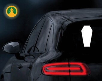 Coffin Halloween Death Mortician Sticker Decal Vinyl Sign Cup Mug Nursery Wall Metallic Bronze Gold Silver Chrome Sparkle Glitter