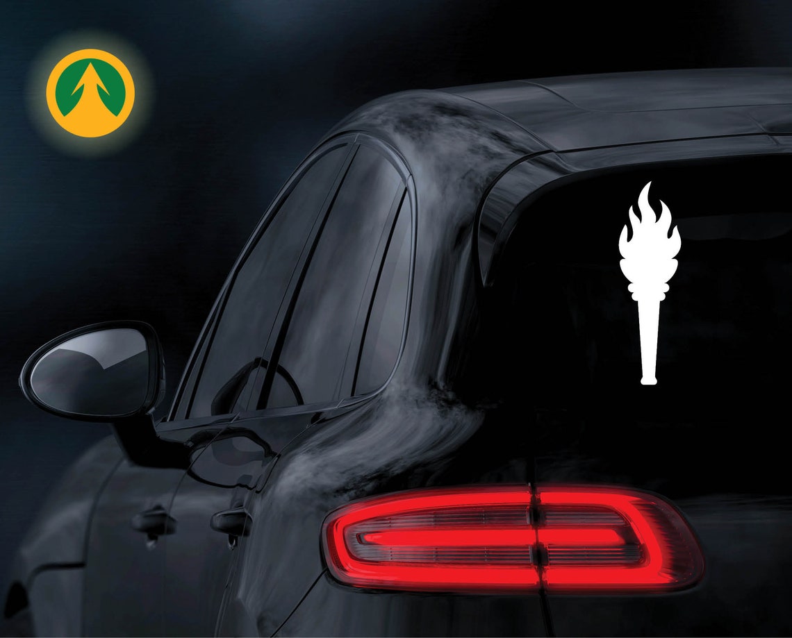 Torch Olympics Fire Flame Sticker Decal Vinyl Sign Cup Mug Nursery Wall