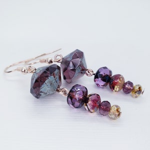 Pendientes de frutos rojos - Joyería de cristal checo, plata de ley, acero inoxidable, Día de la Madre, hecho a mano, boda, regalo festivo