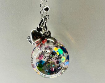 20mm Vitamin Sea Glass Fairy Orb Pendant