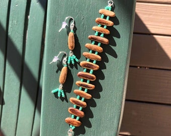 Semilla de Flanboyan ~ Conjunto de Pulsera y Aretes