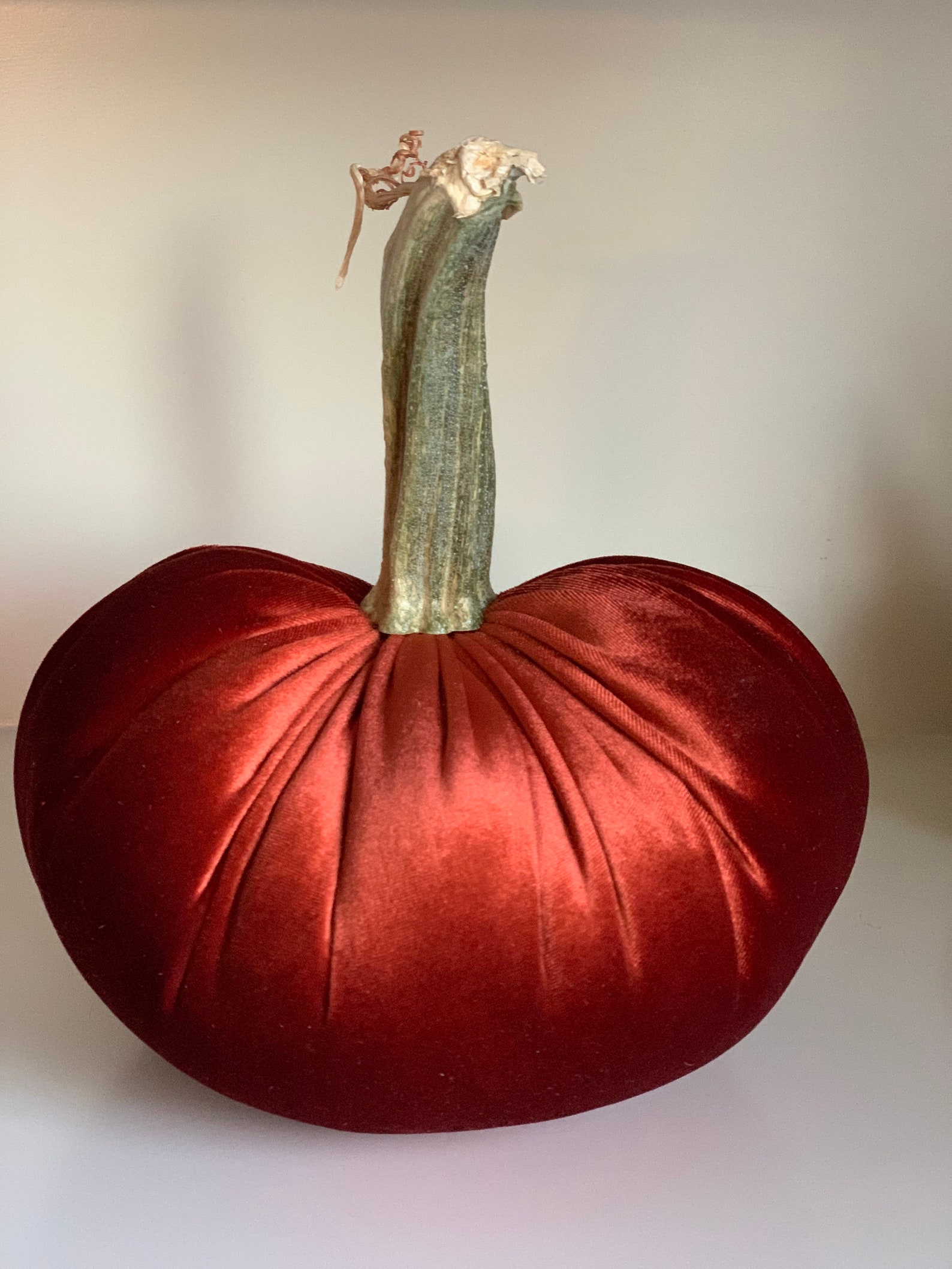 Rust Velvet Pumpkin Fall Pumpkin Decor Velvet Pumpkin in | Etsy