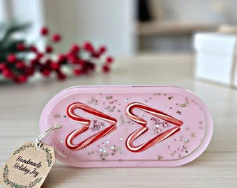 Handmade Resin Tray, Gold Leaf Trinket Dish, Holiday Decor