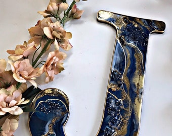 Custom Resin Geode letter wall Art - large initial -Luxury home decor -Personalized Gift