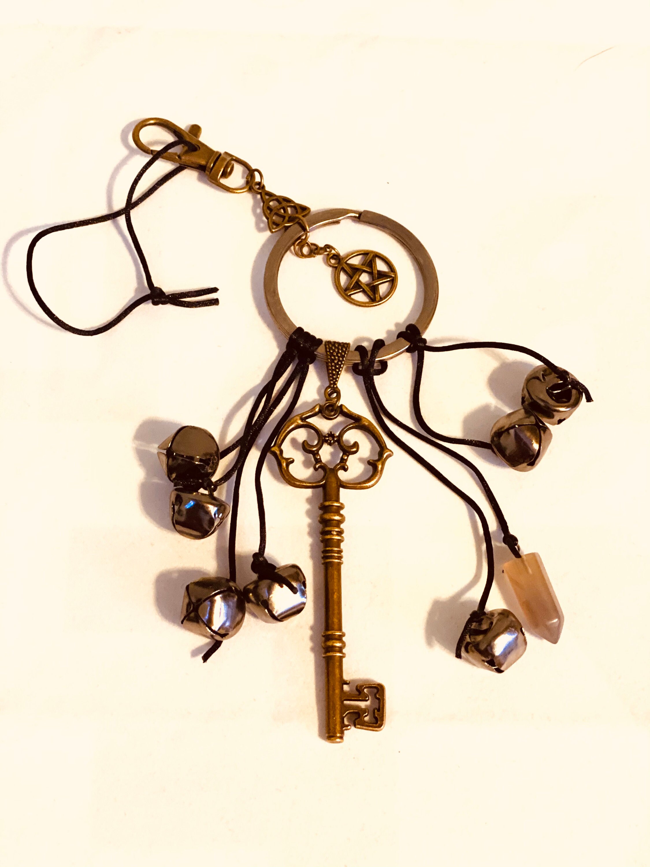 Gothic Snake Witch Bells Protection Keychain Door Hanging Decor Good L - QT  Handmade