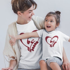 Mom & Me Love Tee - Farsi Eshgh Mother and daughter Son T-shirt - Adult size XS to XL - Kids size 2T to 6T- Made in USA/Canada/Eu