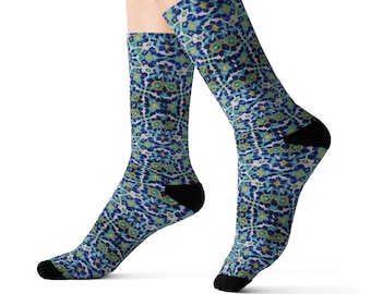 Calcetines con estampado de azulejos persas: estampado sublimado, estilo cómodo