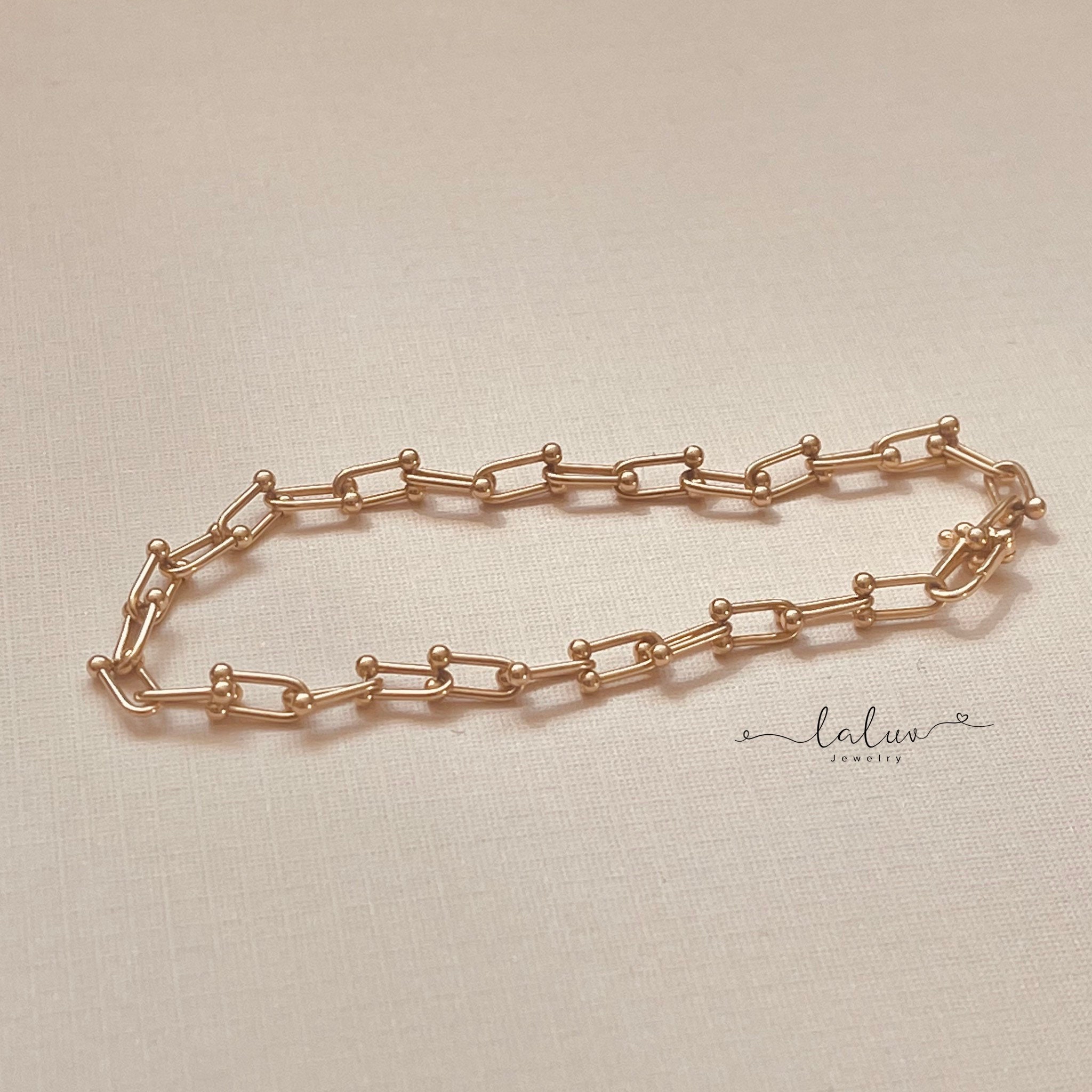 Gold Link Charm Chain Connector Bracelet – Radiant Jewelry