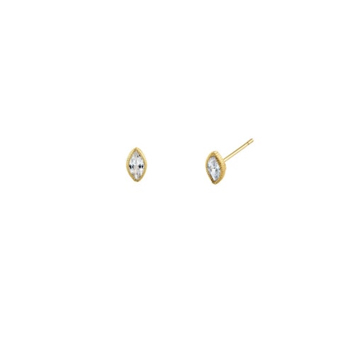 14k Gold Vermeil Tiny Double Stack Cz Stud Earrings Dainty - Etsy