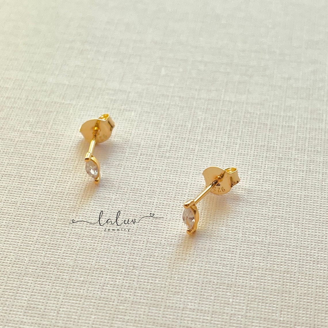 Dainty Minimalistic Mini Marquise Stud Earrings Super Dainty - Etsy