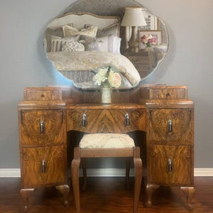 Vintage Burl Wood Vanity