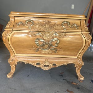 Pair Customizable Century Furniture Louis XV Bombe Chest Nightstands
