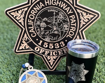 Law Enforcement/First Responder Badge Custom CNC Carved Wood Plaque