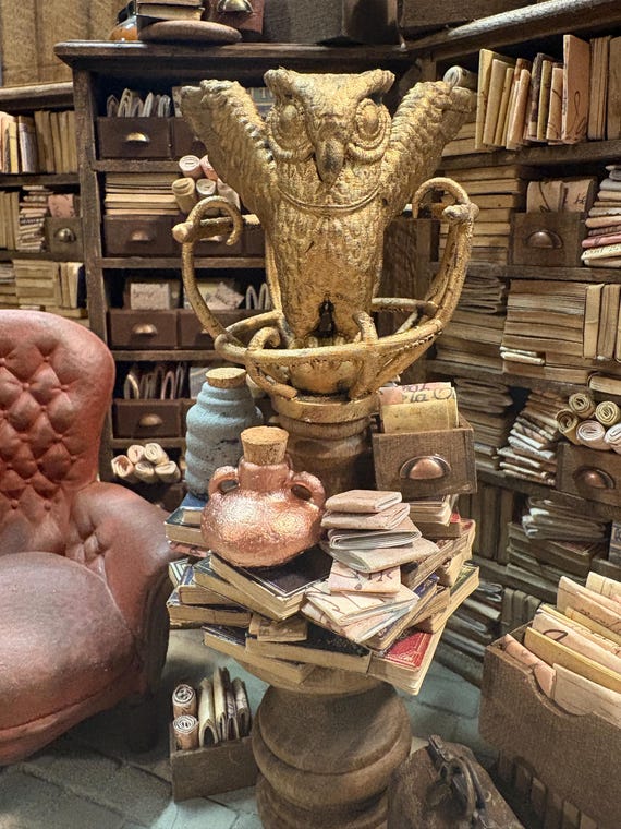 Lost Miniatures - The Golden Owl V3 - 1/12 Scale - Library / Museum / Grand Entrance - Dollhouse / Diorama / Mini Set!