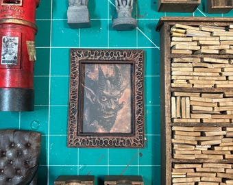 Lost Miniatures - Mysterious Framed Print - The Demon - Loud Gallery Collab - 1/12 Scale - Art / Gothic & Cottage Core / Diorama!