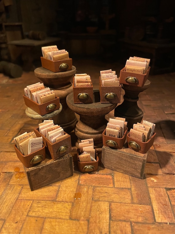 Lost Miniatures - Archive Drawers - Parchments and Documents - dollhouse, office, study, library - 1/12 Scale - minis!