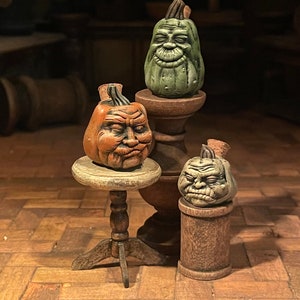 Lost Miniatures - Sleeping Pumpkins - Set 1 -  Halloween - Jack-O-Lanterns - 1/12 Scale - 3 pieces - Dollhouse, Diorama, spooky minis!