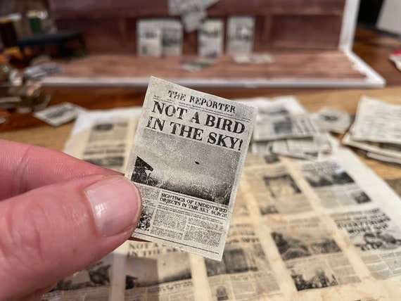 24 x DIY Miniature Newspaper Covers - 1/12 Scale - Mini Headlines!