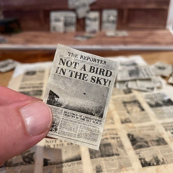 24 x DIY Miniature Newspaper Covers - 1/12 Scale - Mini Headlines!