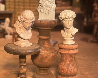 Lost Miniatures - Bust Collection #1 - David, Adriana and the Old Man - 1/12 Scale - Dollhouse, Diorama Statues - mini set!