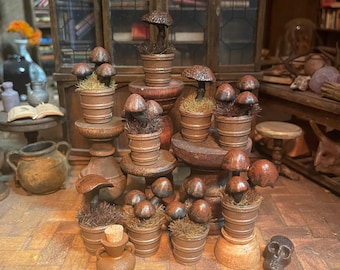 Lost Miniatures - Mushroom Pot - 1/12 Scale - mini mushies - mini garden, poison, apothecary- dollhouse/diorama!