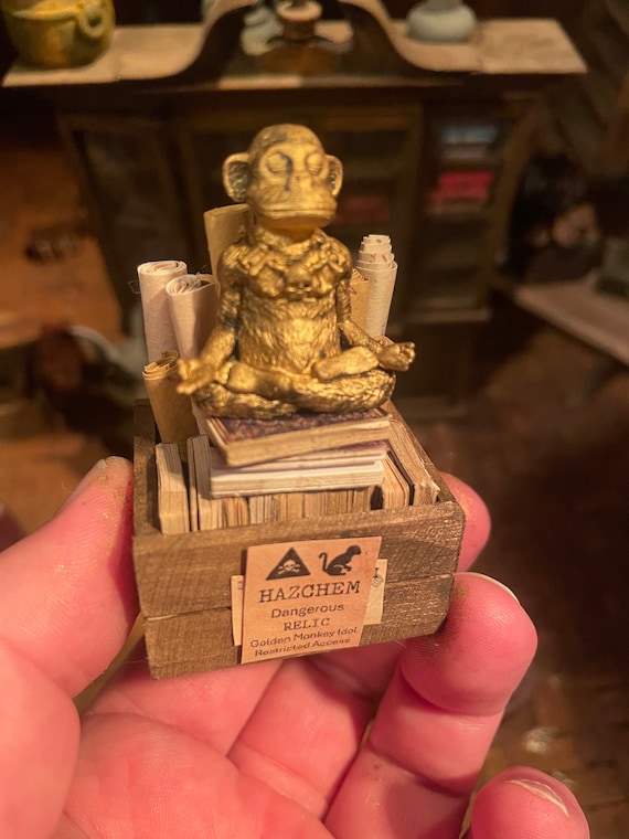 Lost Miniatures - Monkey Relic Crate - 1/12 Scale - Dangerous / Forbidden - Dollhouse, Diorama, Miniature Set!