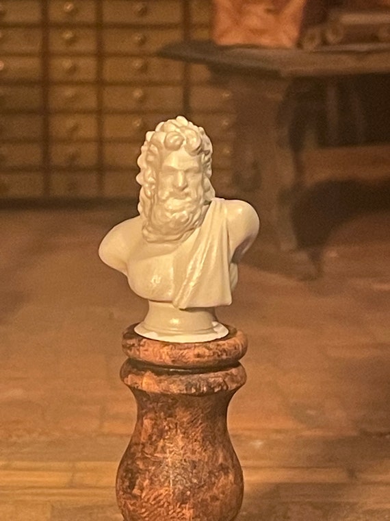 Lost Miniatures - Zeus Bust - 1/12 Scale - Statue - mini - dollhouse / diorama!