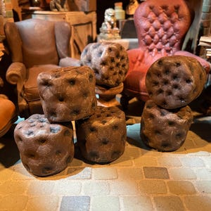 Lost Miniatures - Lounge Ottoman V2 / Leather leg rest - 1/12 Scale - Doll House Furniture, reading room, library, study, lounge!
