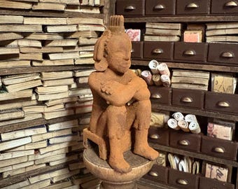 Lost Miniatures - Aztec Xōchipilli Statue - 1/12 Scale - Ancient stone, dollhouse, mini, Diorama!