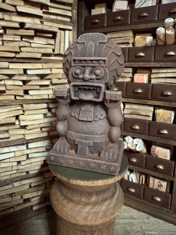 Lost Miniatures - Tiki Jungle Statue - Ancient Demon Idol - 1/12 Scale - Mini / Dollhouse / Diorama