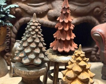 Lost Miniatures - Christmas Tree Ornaments - 1/12 Scale Mantle Trees - 3 Varieties - Dollhouse / Diorama / Mini Set!