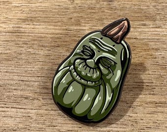 Lost Miniatures - Grumpy Green Pumpkin - Enamel Pin - Collectible / Limited / Miniatures!