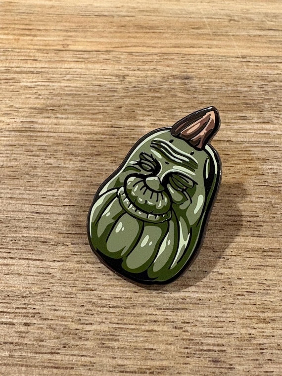 Lost Miniatures - Grumpy Green Pumpkin - Enamel Pin - Collectible / Limited / Miniatures!