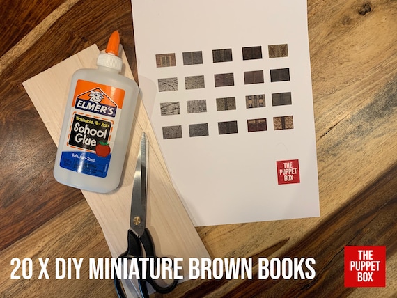 20 DIY Miniature Brown Books - Instant Download